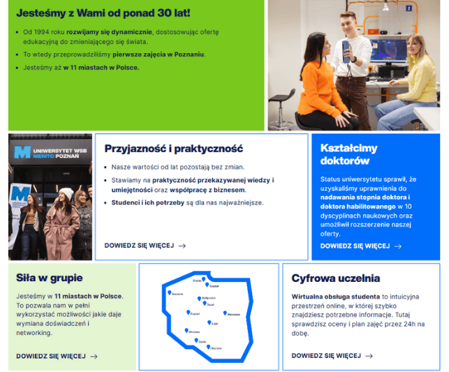 System Bento dla Uniwersytetów WSB Merito Zaawansowana customizacja i system Bento