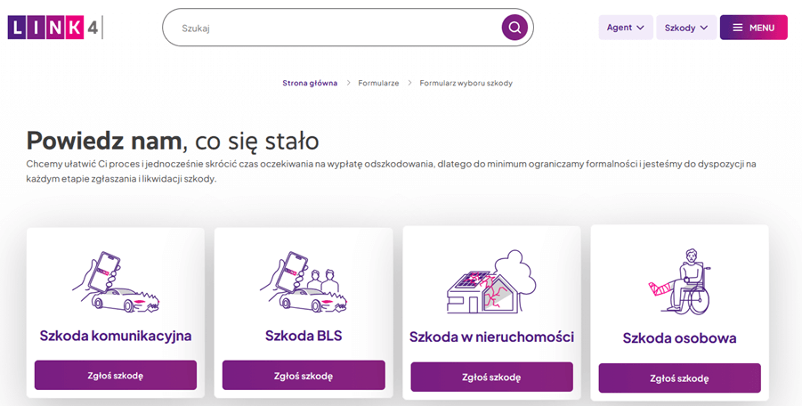 Nawigacja okruszkowa na stronie LINK4