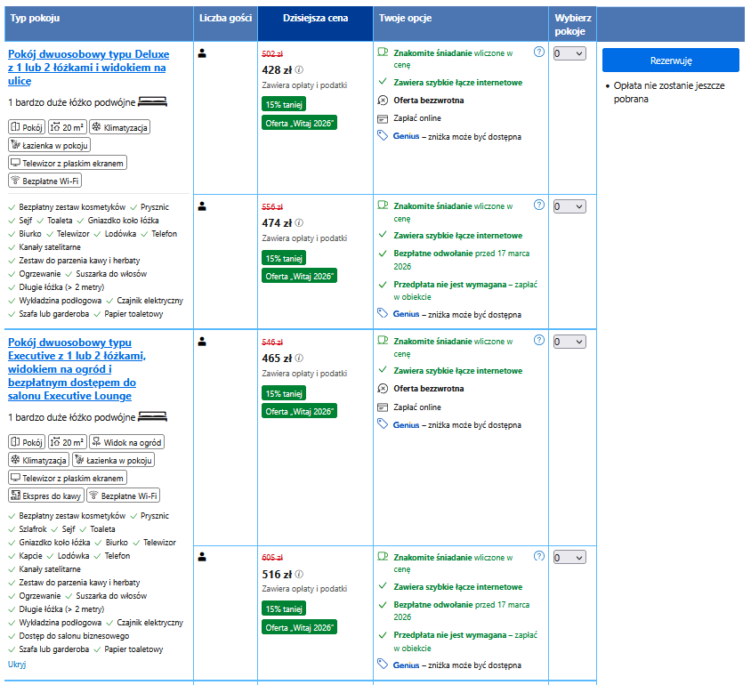 Booking.com – porównywarka oferty