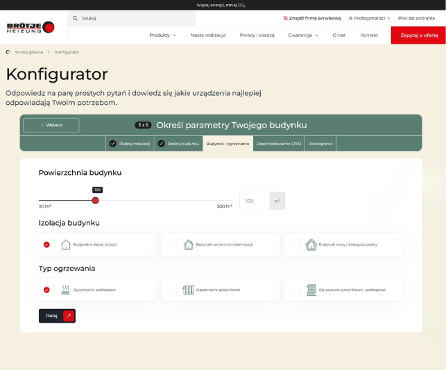 Konfigurator doboru produktów