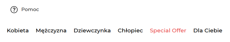 Drzewko kategorii w sklepie Reserved