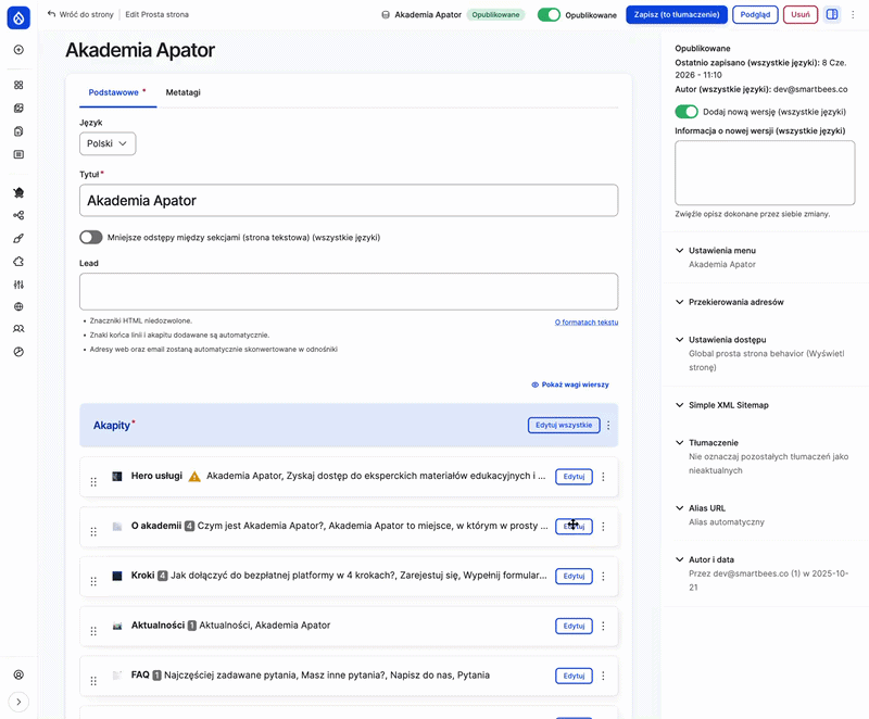 Paragraphs module Modular page building system