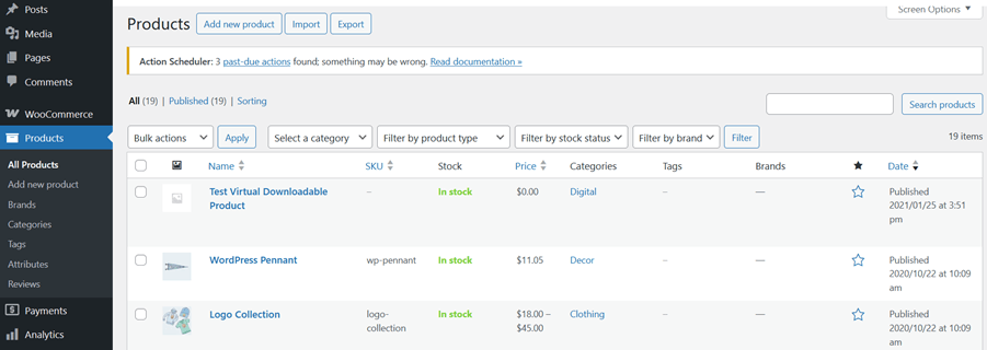 WooCommerce - produkty