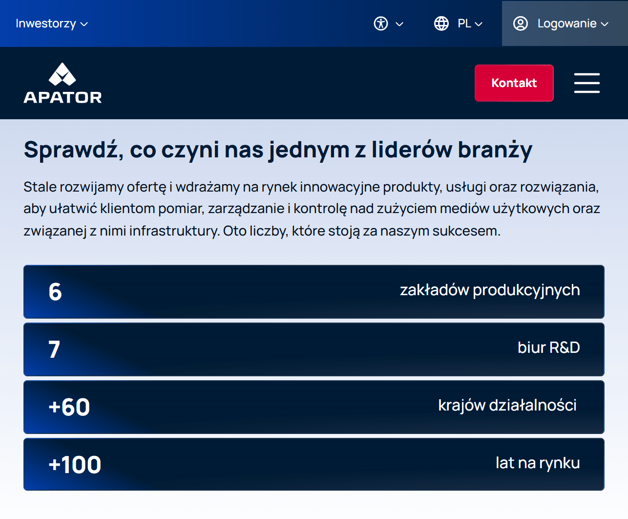 Apator - budowanie stron Modułowy system budowania stron