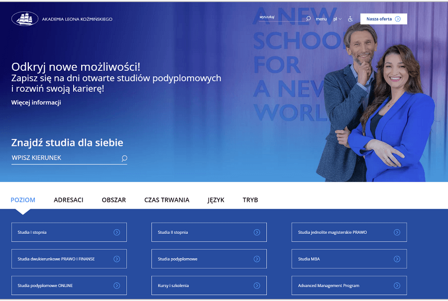 Strona Akademii Leona Koźmińskiego na Drupalu Strona główna Akademii Leona Koźmińskiego