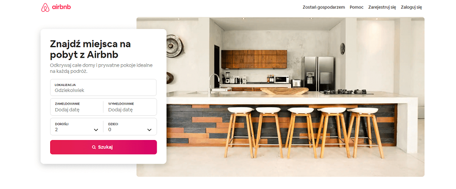 Aplikacja internetowa Airbnb Aplikacja webowa bookingowa