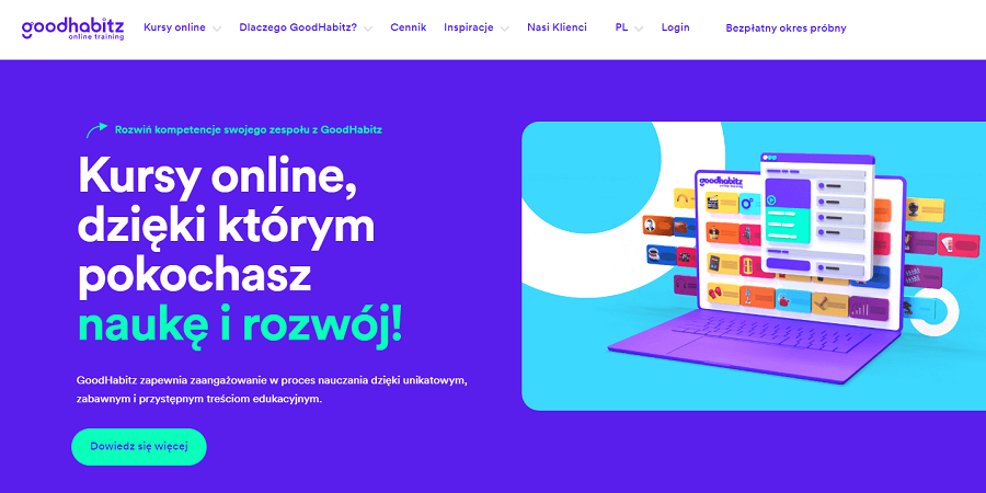 Aplikacja internetowa Goodhabitz Aplikacja webowa e-learningowa