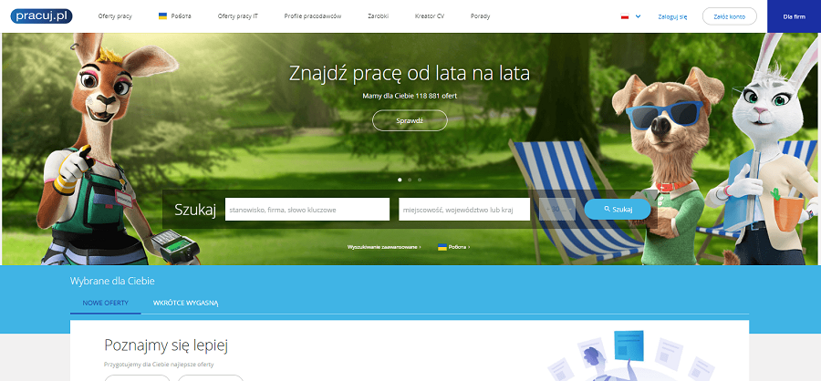 Aplikacja internetowa Pracuj Aplikacja webowa HR