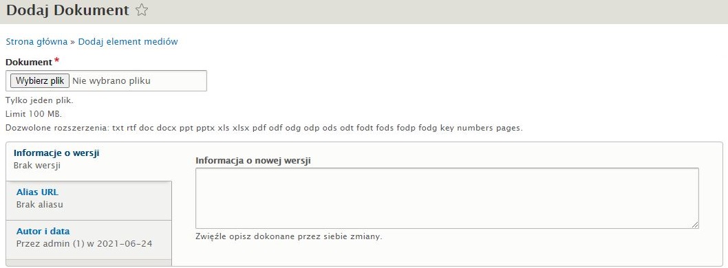 Menu - dodawanie elementów mediów Menu - dodawanie elementów mediów