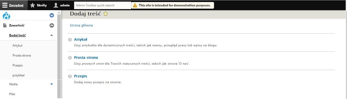 Dodawanie treści w Drupalu Dodawanie treści w Drupalu