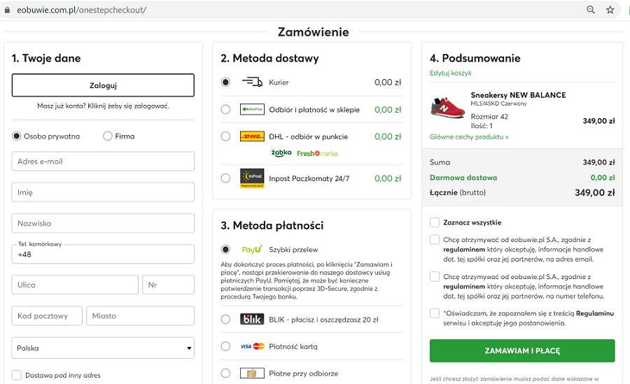 One step checkout - Eobuwie One step checkout - Eobuwie