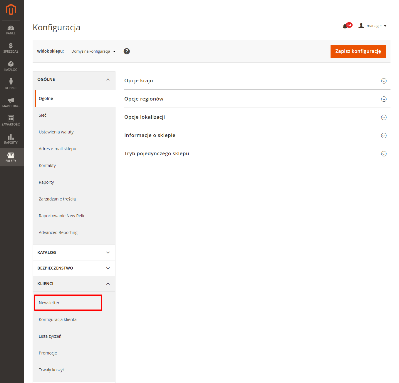 Konfiguracja newslettera w Magento Konfiguracja newslettera w Magento