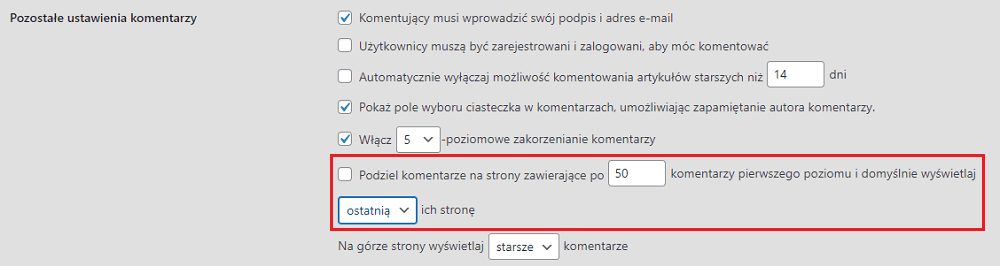 Komentarze w WordPressie Ustawienia komentarzy