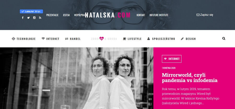 Menu na stronie hatalska.com Menu strony hatalska.com