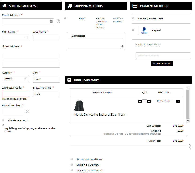 One step checkout - przykład One step checkout - przykład