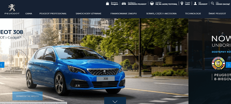 Peugeot's website on Joomla Peugeot's website on Joomla