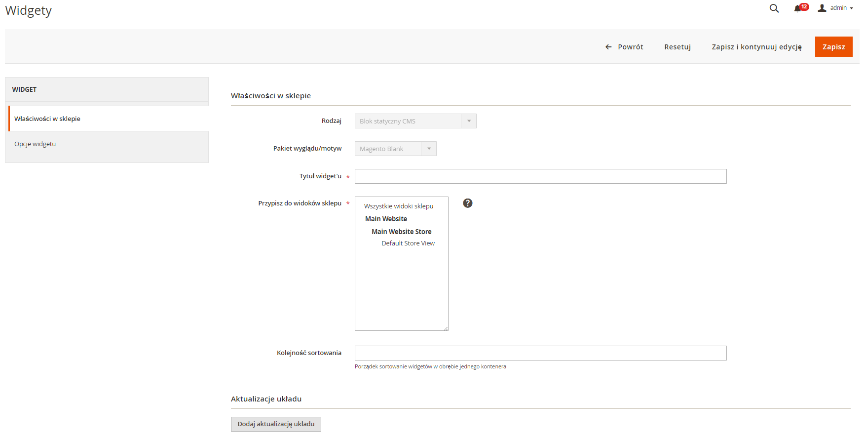 Widget Magento- panel zarządzania panel-zarzadzania-widget-magento