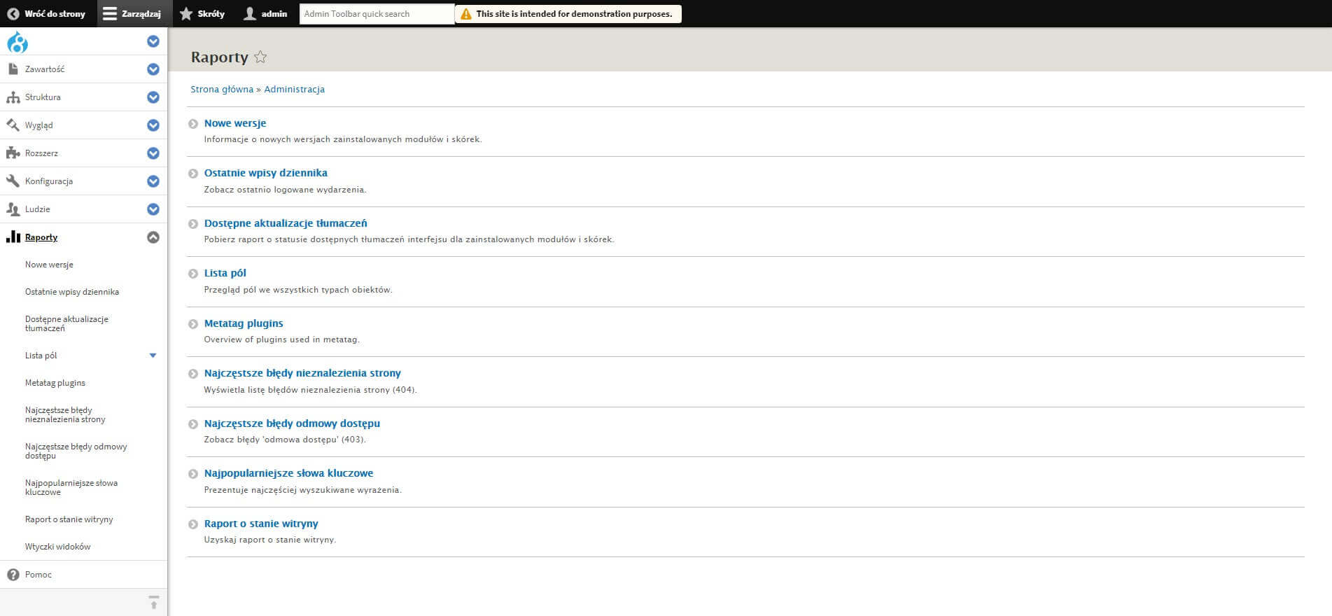 raporty drupal cms raporty w drupal cms
