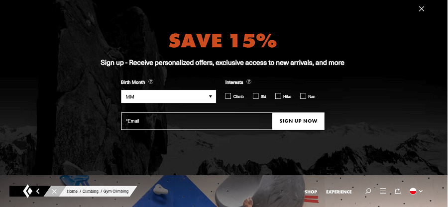 Przykład sklepu na systemie bigcommerce Sklep blackdiamondequipment przykład