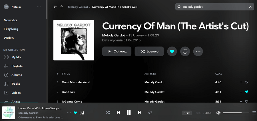 Single page application - przykład Spotify Single page application - Spotify