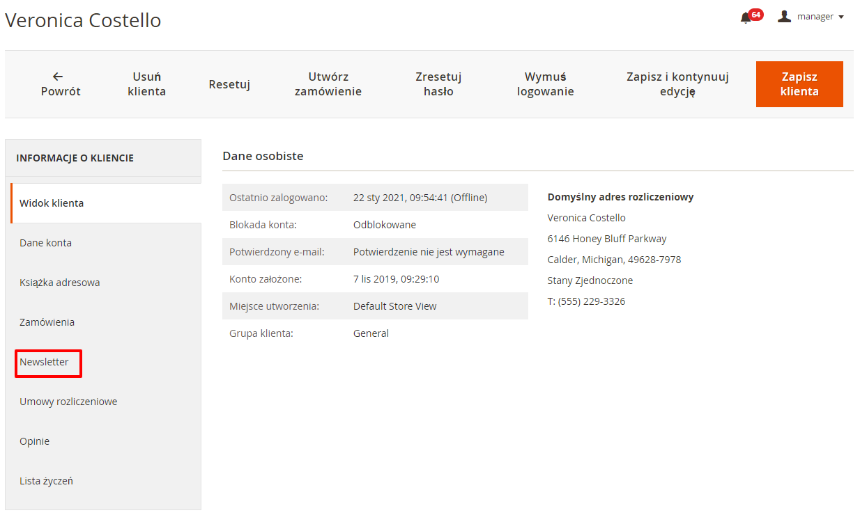 Subskrypcja klienta w Magento - przykład Subskrypcja klienta w Magento - przykład