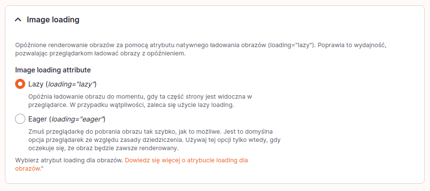 Określenie wartości atrybutu loading