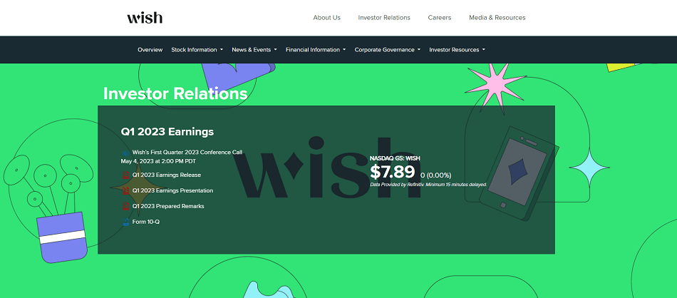 Wish's Drupal-based website Wish's website on Drupal
