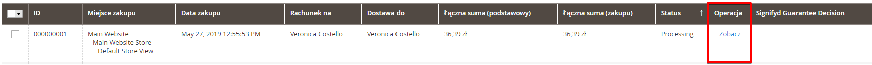Jak sprawdzić szczegóły zamówienia w Magento? Szczegóły zamówienia w Magento