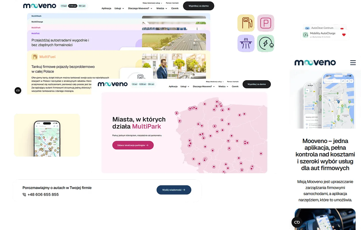 Projekt Mooveno - witryna internetowa Cel projektu strony mooveno.pl
