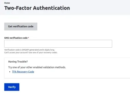 How to configure the SMSAPI TFA module?