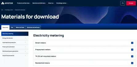 Apator Group's new website – materials for download Downloading product files