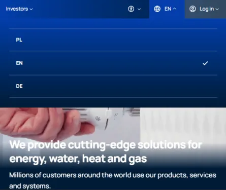 Other language versions of the Apator website Apator website – different languages to choose