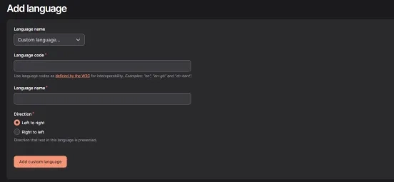 Adding a custom language