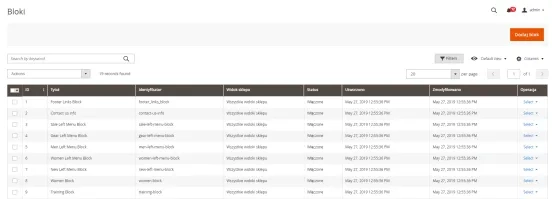 bloki w sklepie magento