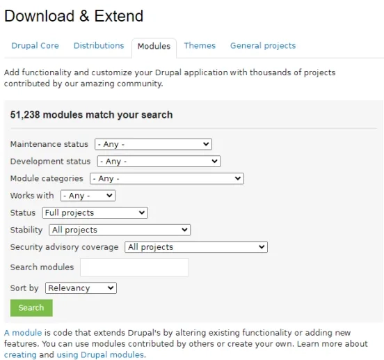 Modules for Drupal