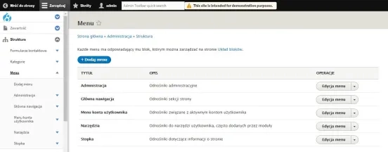 Jak zarządzać menu w Drupalu?