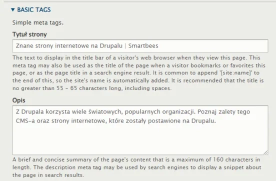 Meta description w Drupalu