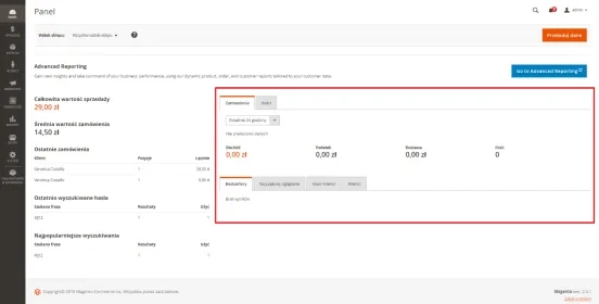 panel administracyjny magento 2