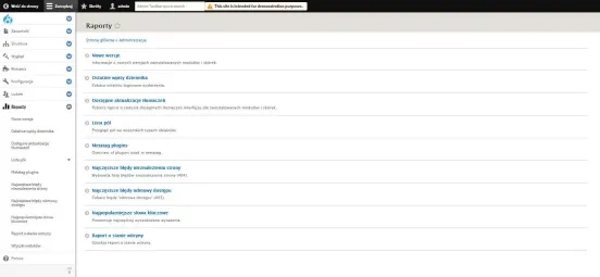 raporty w drupal cms