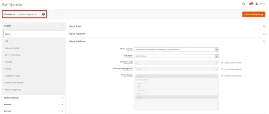 Opcje lokalizacji w sklepie Magento