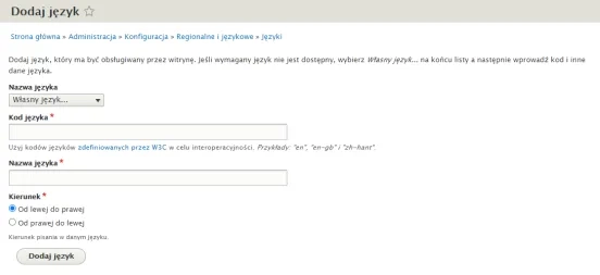 Dodawanie własnego języka