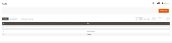 Tworzenie nowych ról użytkowników w Magento