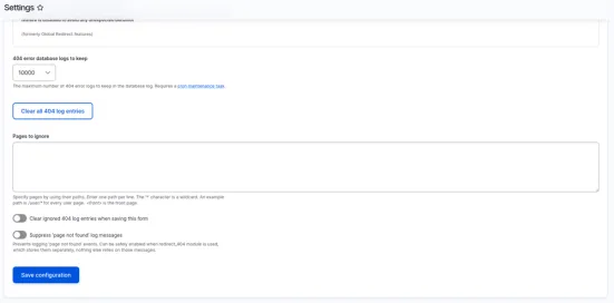 Submodule Redirect 404 - settings