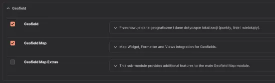 Instalacja modułu Geofield Map