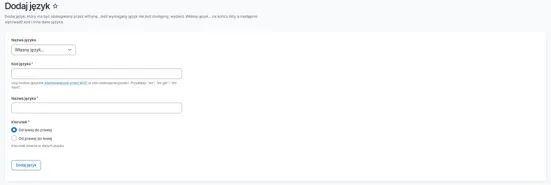 Dodanie własnego języka