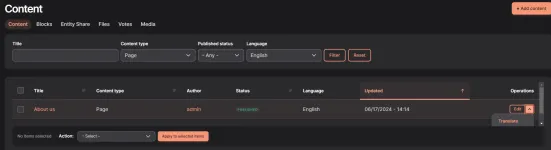 Translating the content