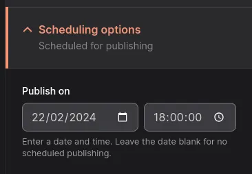 Publikowanie o konkretnej porze