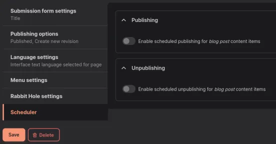 Scheduled publication