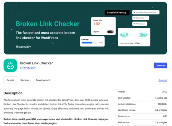 Wtyczka Broken Link Checker