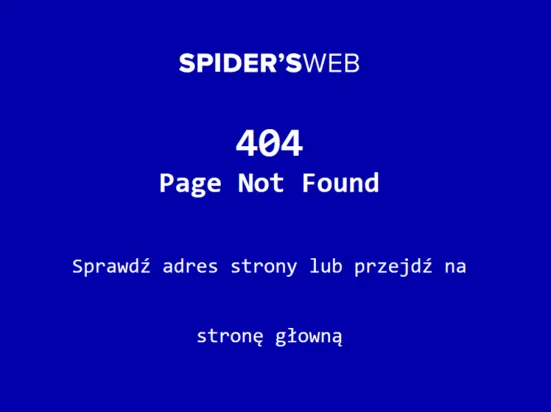 Kod błędu 404 na stronie Spider's Web